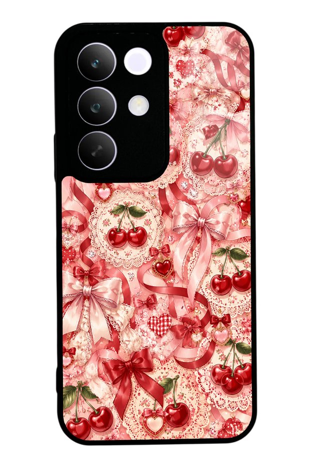Realme C85 Glossy Phone Case with Cherry Lace Fantasy Design