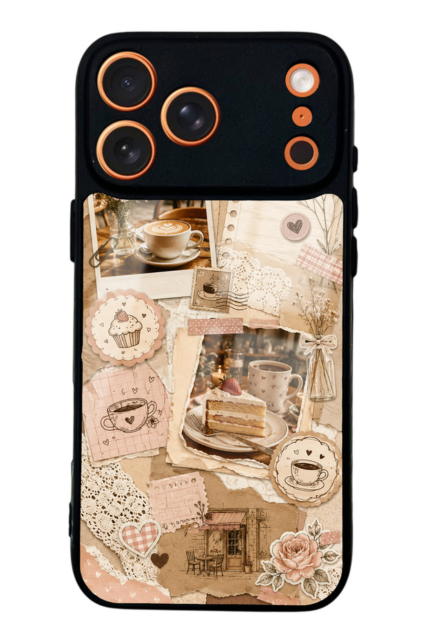 iPhone 17 Pro Glossy Phone Case with Café Love Letters Design