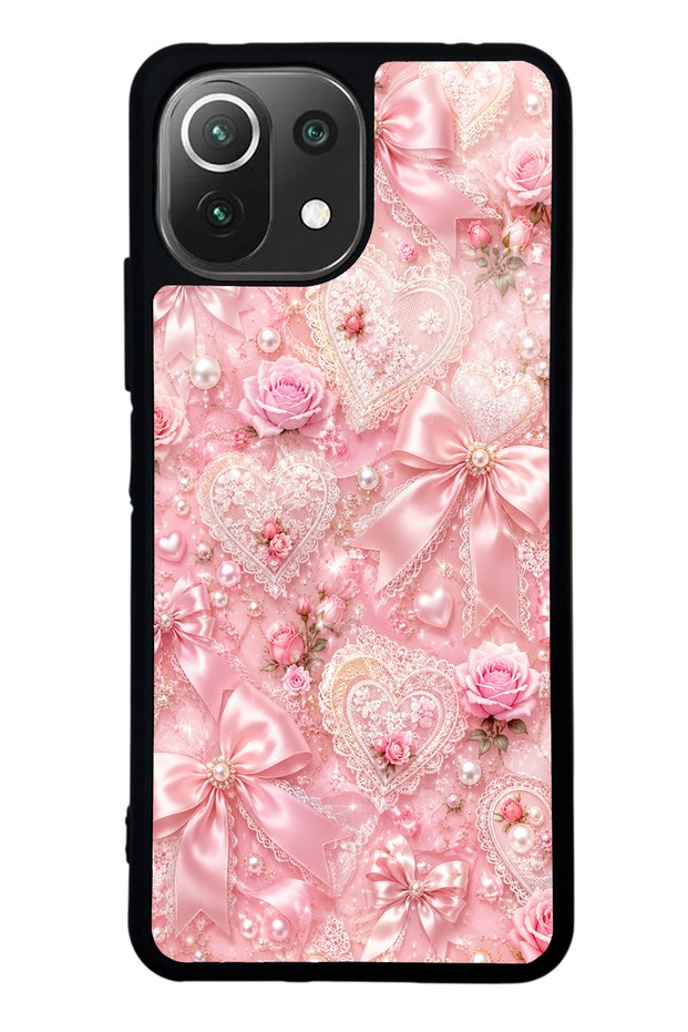 Xiaomi Mi 11 Lite Pink Lace Romance Design Glossy Phone Case