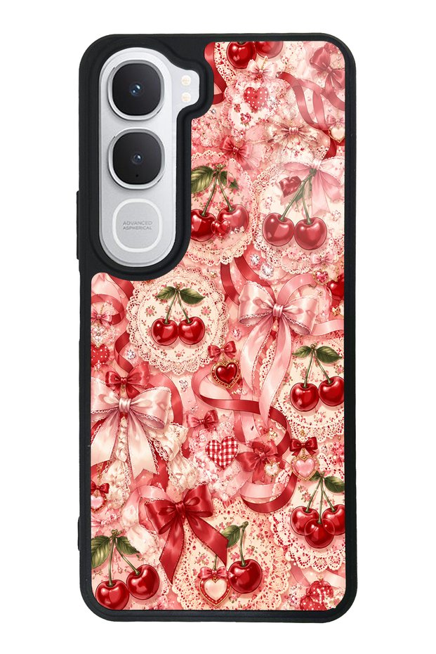 Vivo Y31 Glossy Phone Case with Cherry Lace Fantasy Design