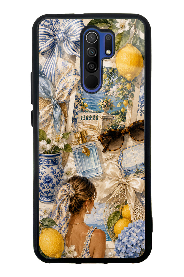 Xiaomi Redmi 9 Glossy Phone Case with Amalfi Blue Design