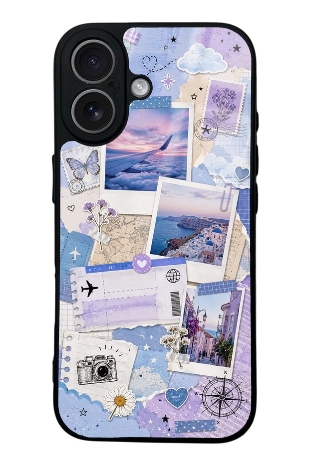 iPhone 17 Pastel Travel Diary Design Glossy Phone Case