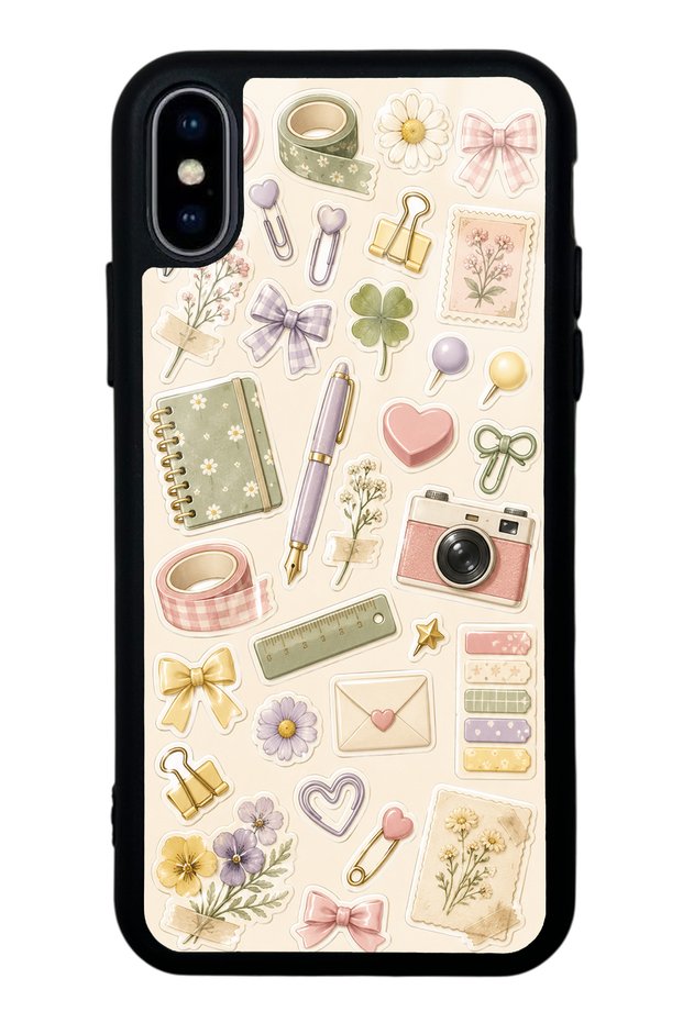 iPhone X Floral Study Notes Design Glossy Phone Case
