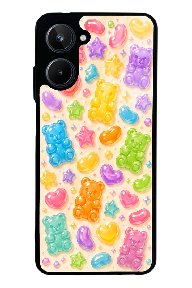 Realme 10 Glossy Phone Case with Sweet Bear Jelly Design