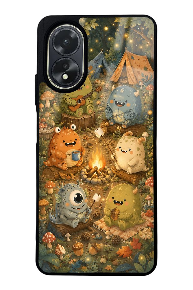 Oppo A38 Forest Friends Camp Design Glossy Phone Case