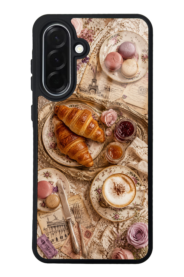Samsung A36 French Café Romance Design Glossy Phone Case