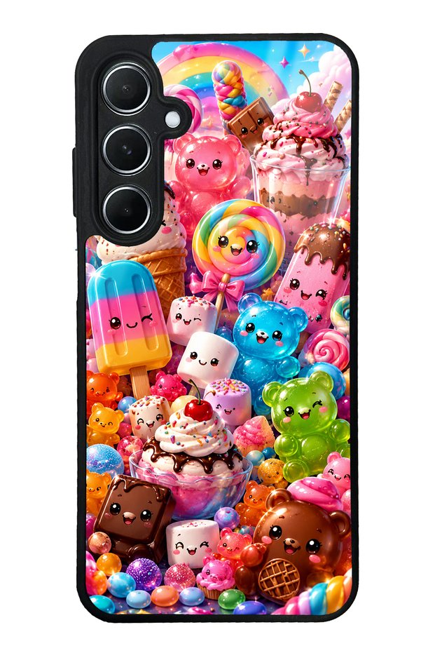 Samsung A55 Kawaii Candy Party Design Glossy Phone Case