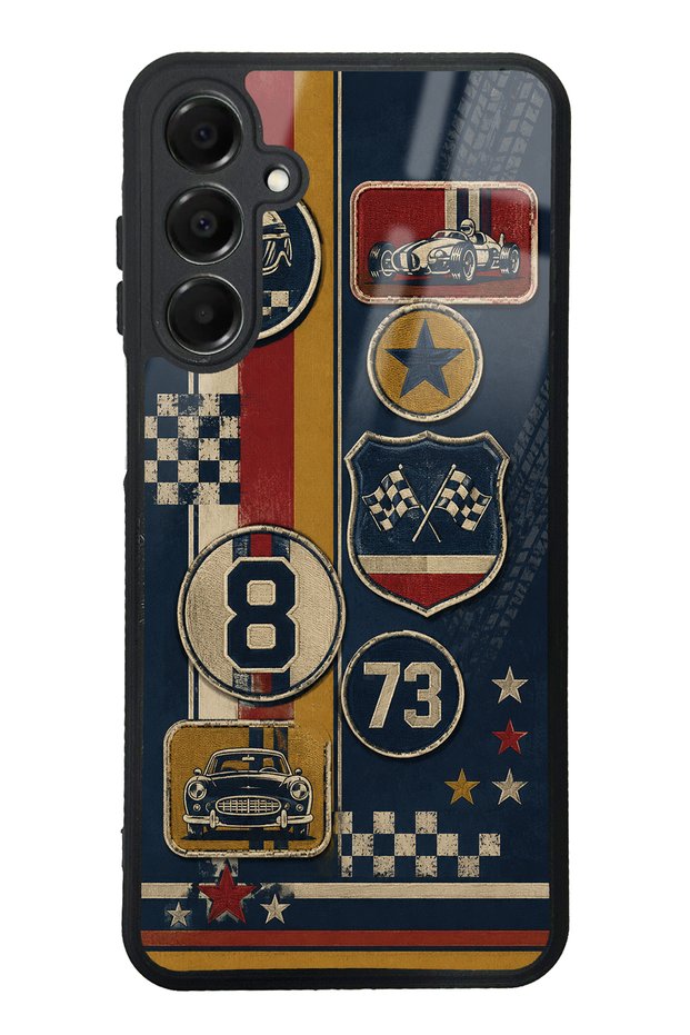 Samsung A16 Old School Racing Design Glossy Phone Case