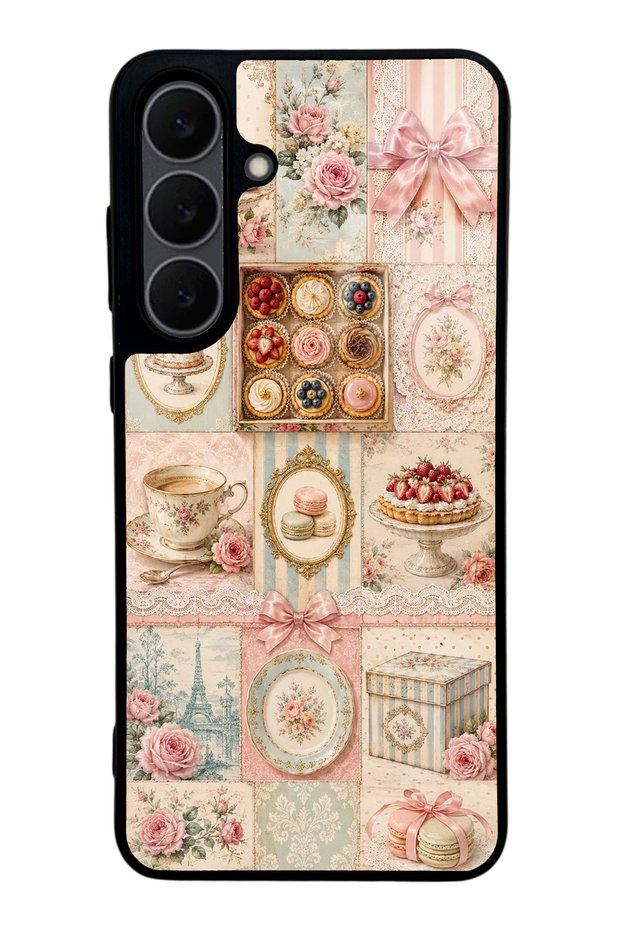 Samsung S25 Fe Parisian Sweet Quilt Design Glossy Phone Case