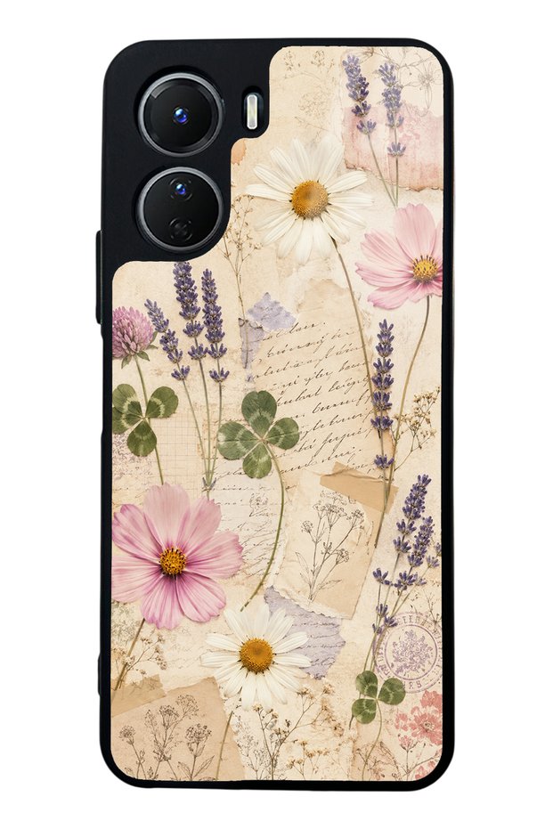 Vivo Y16 Glossy Phone Case with Wildflower Letters Design