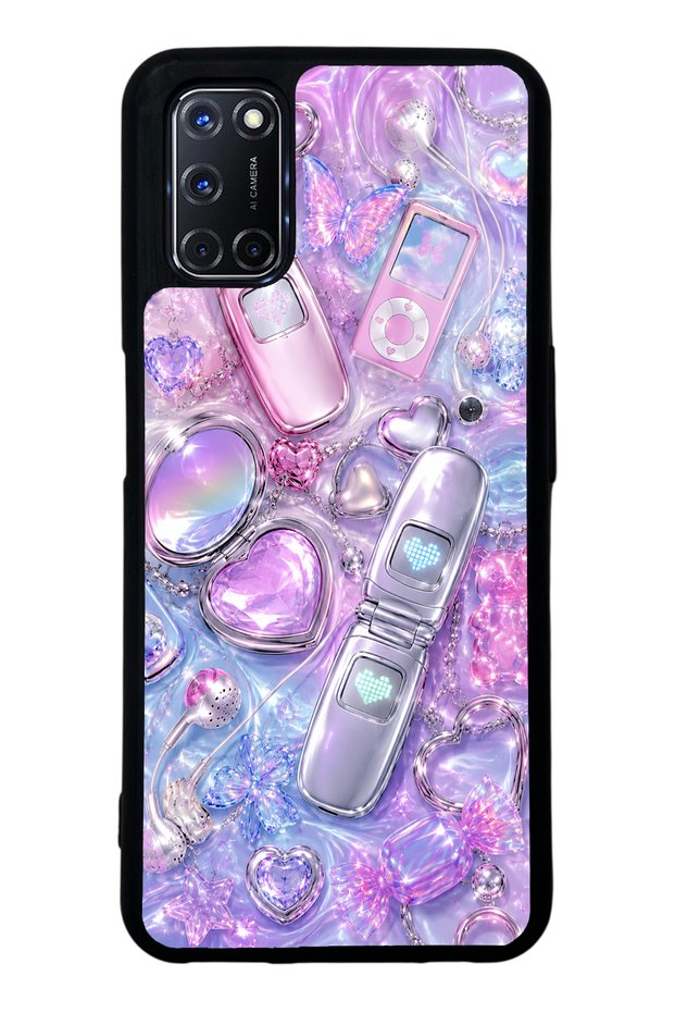Oppo A52 Chrome Heart Y2K Design Glossy Phone Case