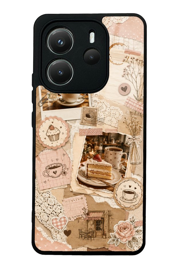 Xiaomi Redmi Note 14 4g Glossy Phone Case with Coffee Love Letters Design