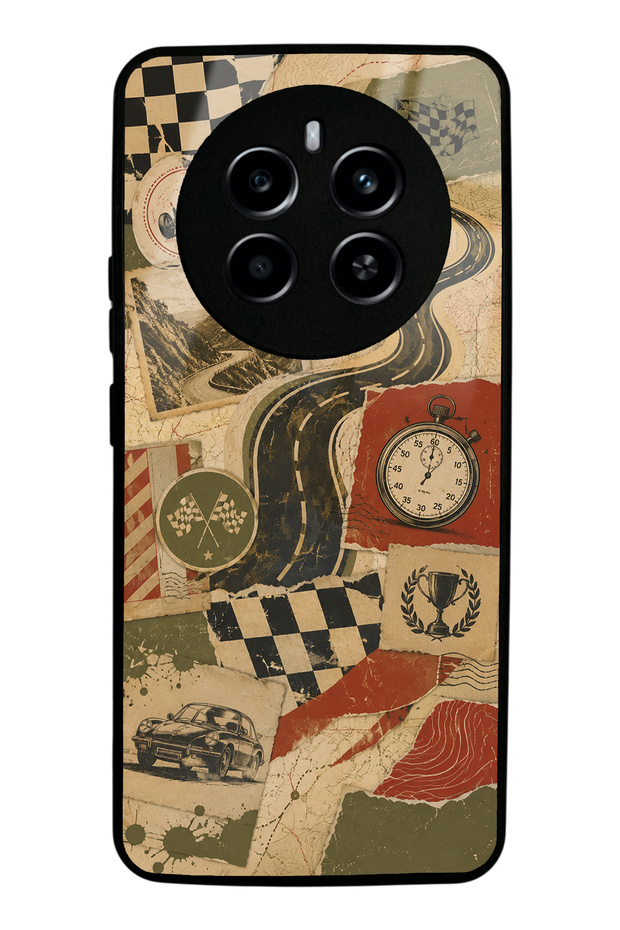 Realme 12 Pro Retro Road Racing Design Glossy Phone Case