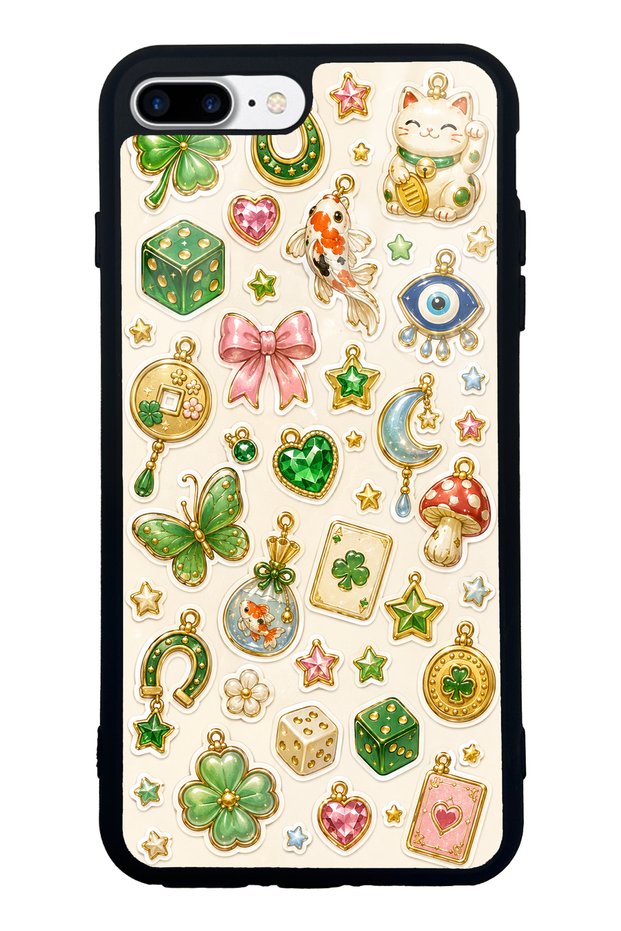 iPhone 7 Plus Glossy Phone Case with Lucky Star Charms Design
