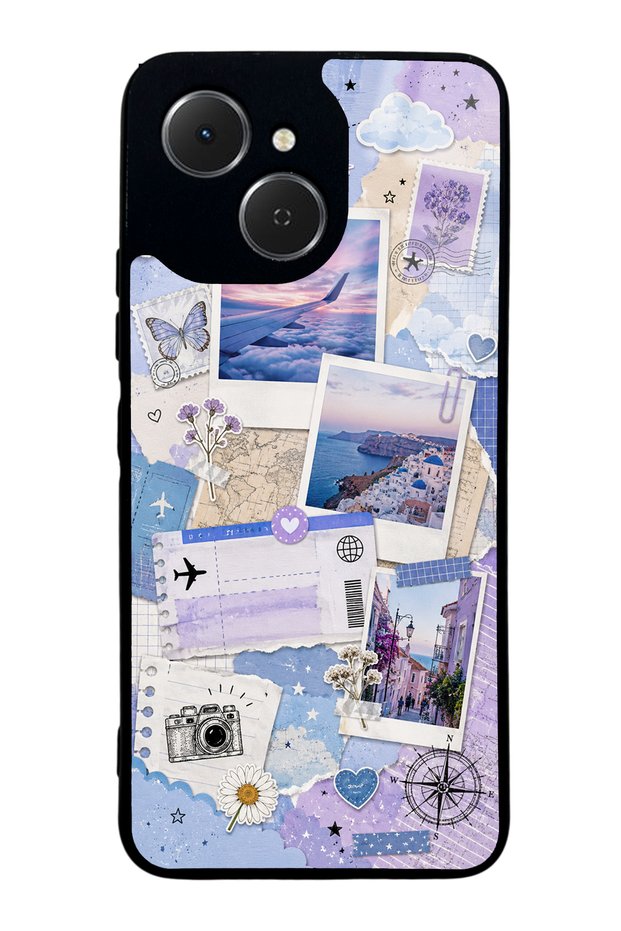 Tecno Spark 40C Pastel Travel Diary Design Glossy Phone Case