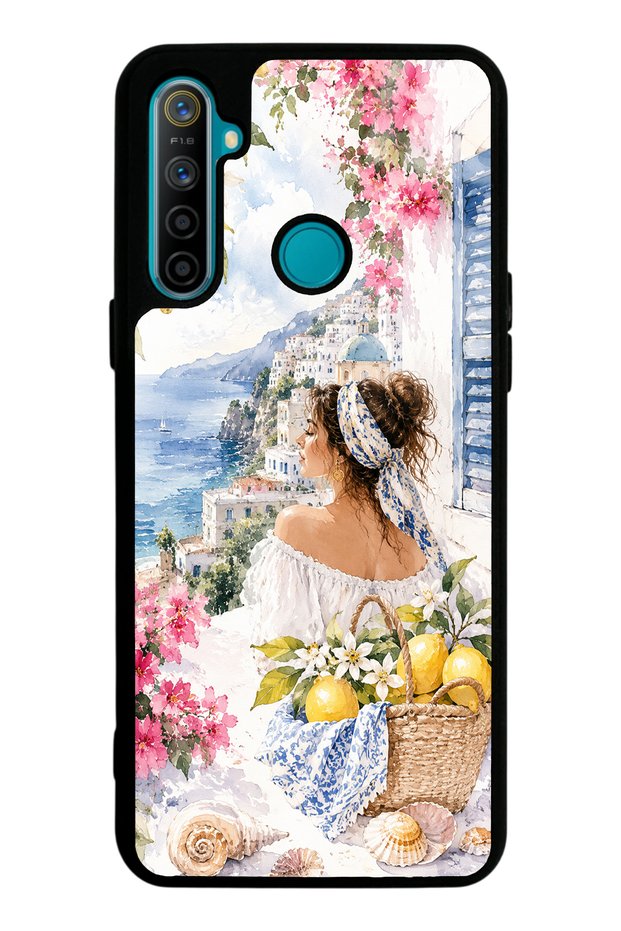 Realme 5I Glossy Phone Case with Positano Blue Design