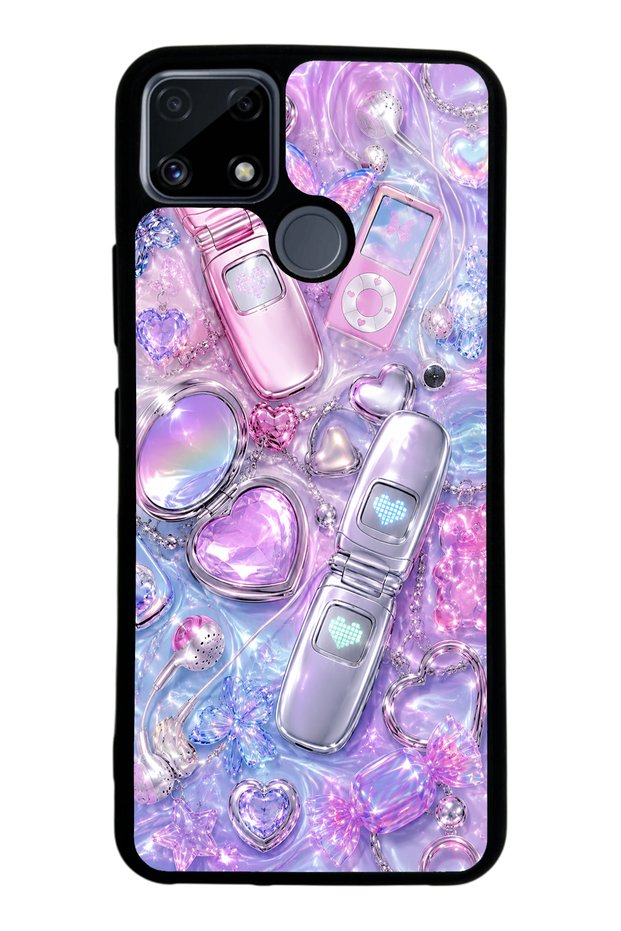 Realme C25 Chrome Heart Y2K Design Glossy Phone Case