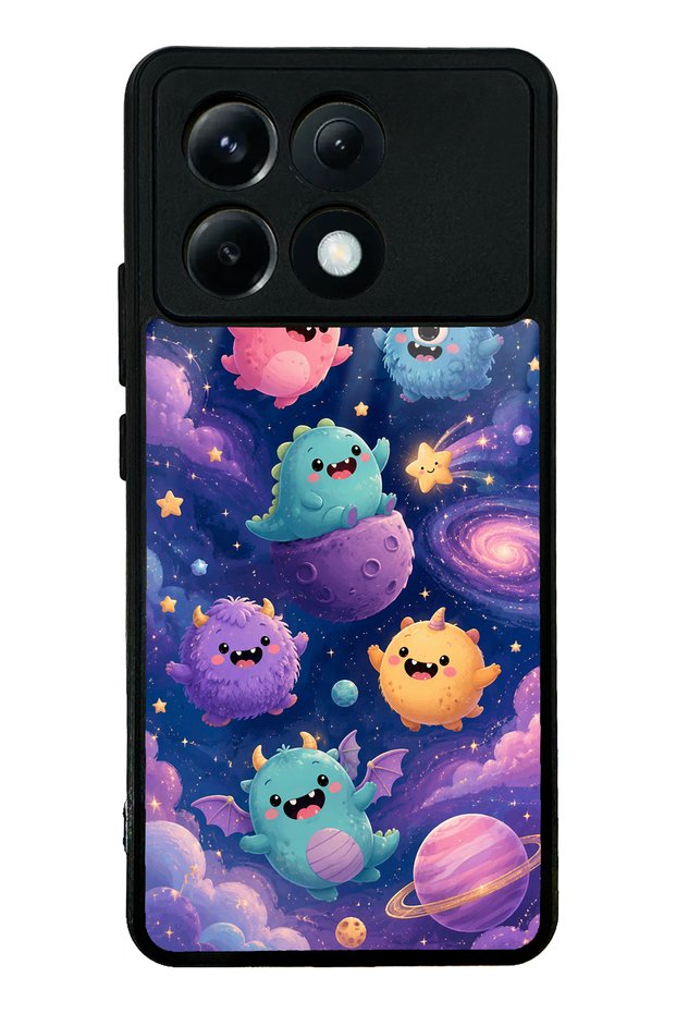 حافظة هاتف Xiaomi Poco X6 Pro Monster Galaxy ذات تصميم لامع