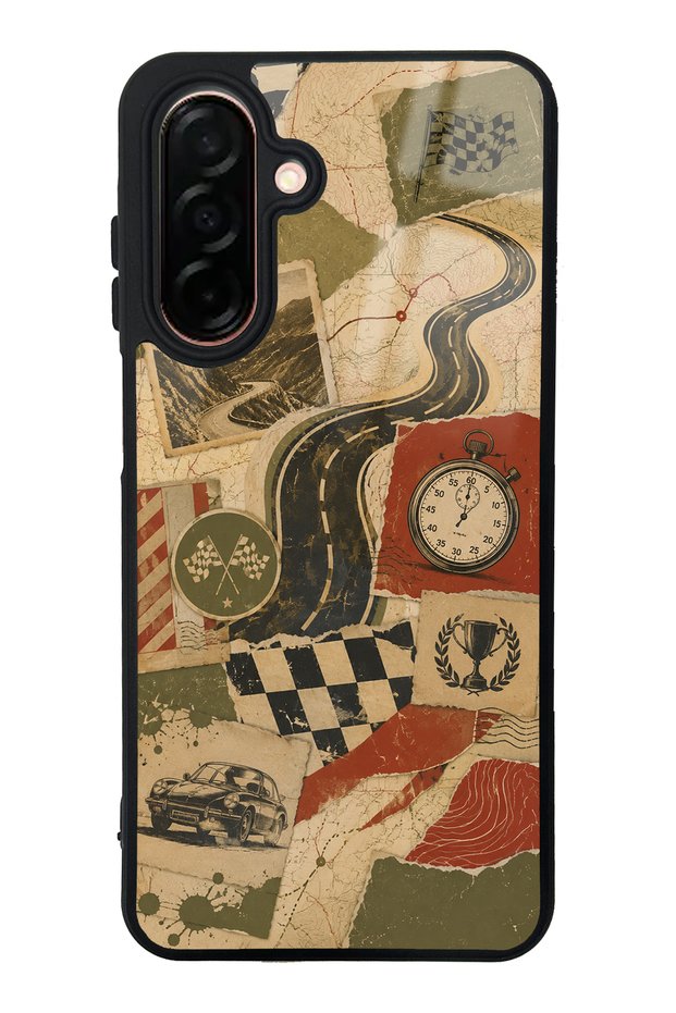 Samsung A26 Glossy Phone Case with Retro Road Racing Design