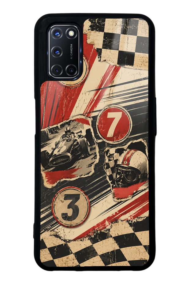 Oppo A52 Retro Racing No. 7 Design Glossy Phone Cases