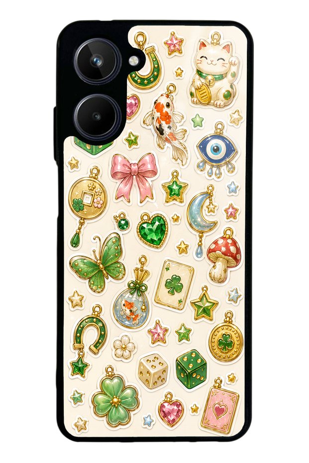 Realme 10 Glossy Phone Case with Lucky Star Charms Design