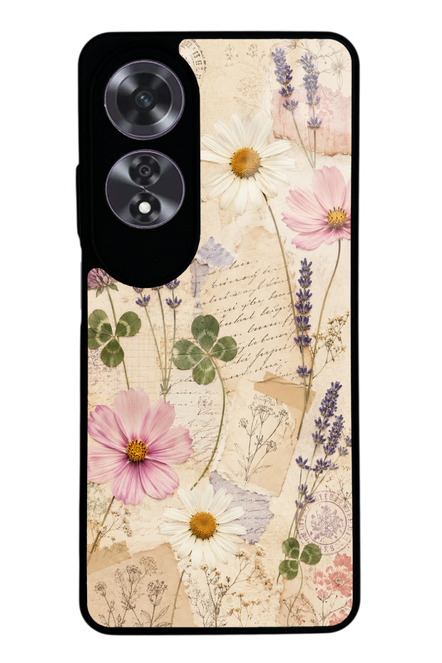 Oppo A60 Glossy Phone Case with Wildflower Letters Design