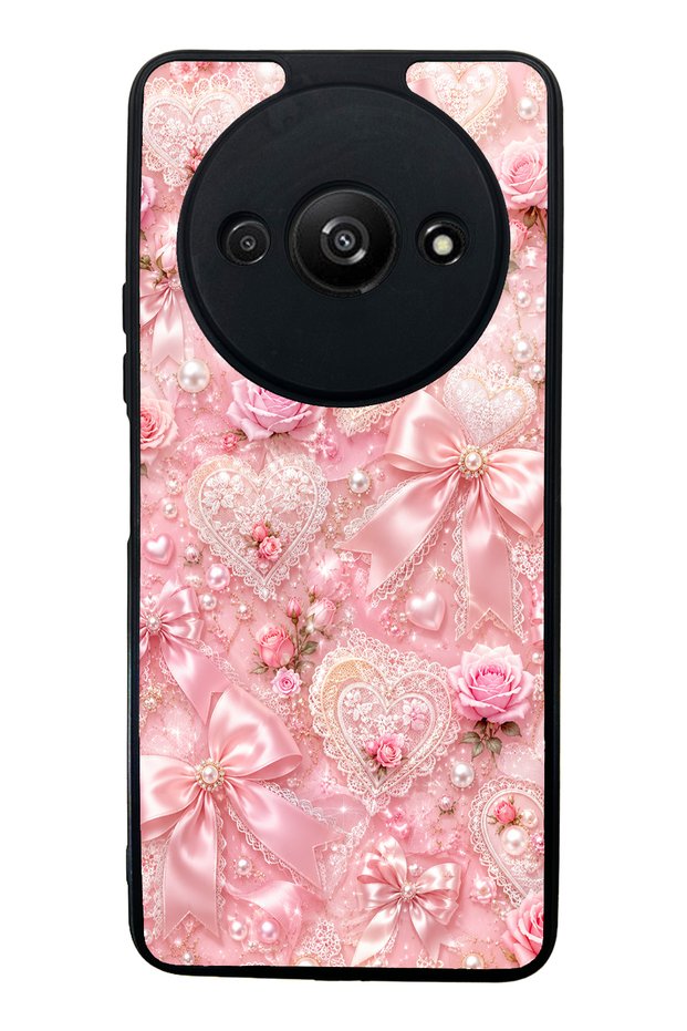 Xiaomi Redmi A3 Pink Lace Romance Design Glossy Phone Case