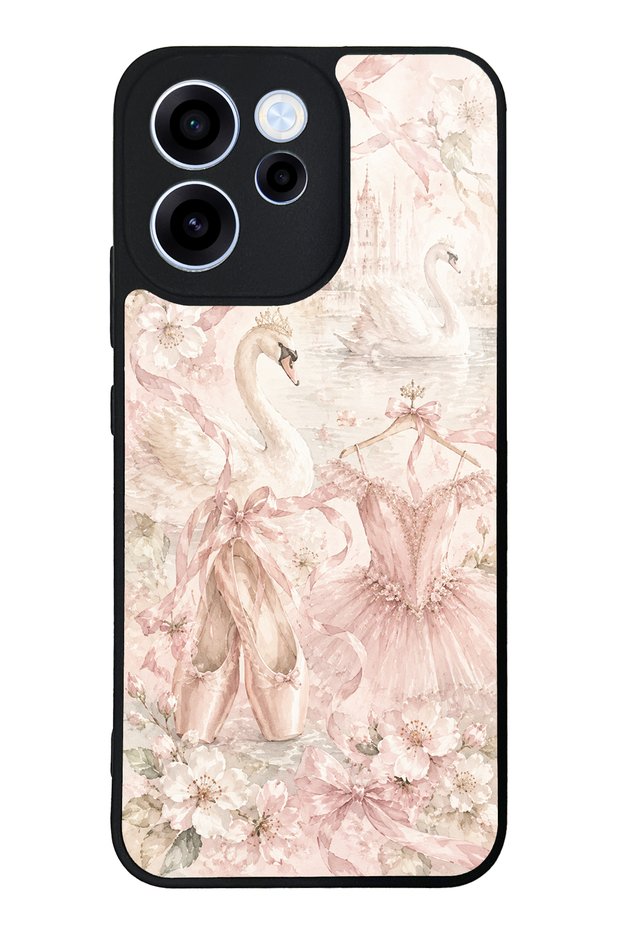 Oppo Reno 15F Pink Swan Ballet Design Glossy Phone Case