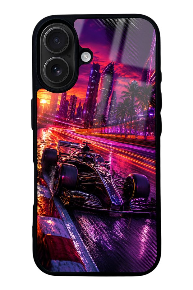 iPhone 16 Purple Apex Design Glossy Phone Case