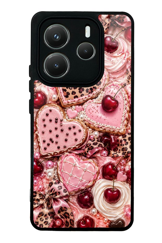 Xiaomi Redmi Note 14 5g Cherry Leopard Sweetheart Design Glossy Phone Case