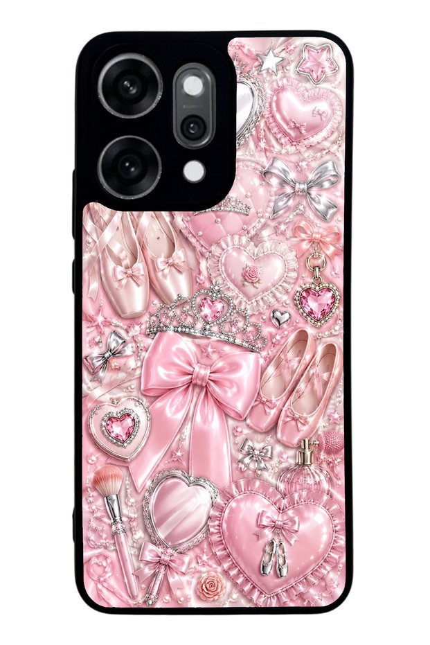 Oppo Reno 14 Pro Royal Pink Ballet Design Glossy Phone Case