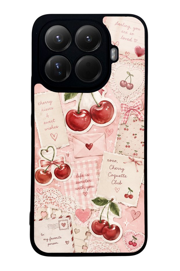 Xiaomi Mi 15t Pro Glossy Phone Case with Cherry Love Letters Design