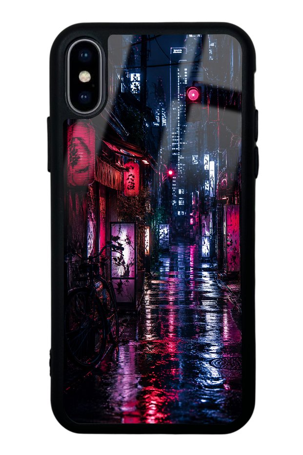 iPhone X Electric Alley Design Glossy Phone Case