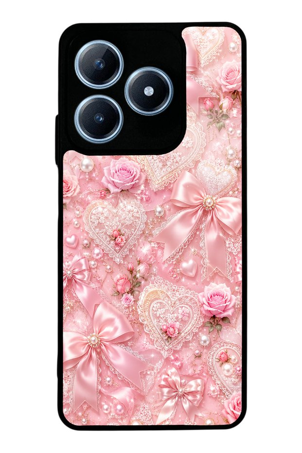 Realme C63 Pink Lace Romance Design Glossy Phone Case