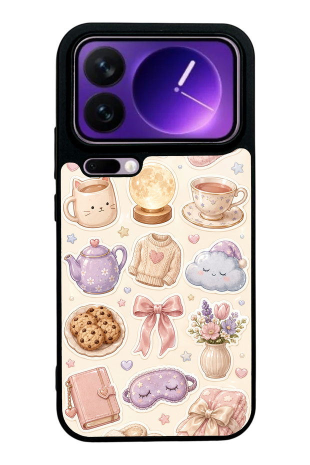 Xiaomi 17 Pro Glossy Phone Case with Pastel Sleepover Design