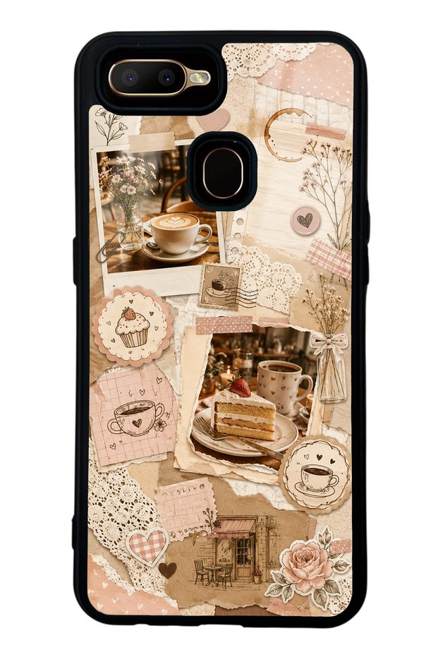 Oppo A5S Glossy Phone Case with Café Love Letters Design