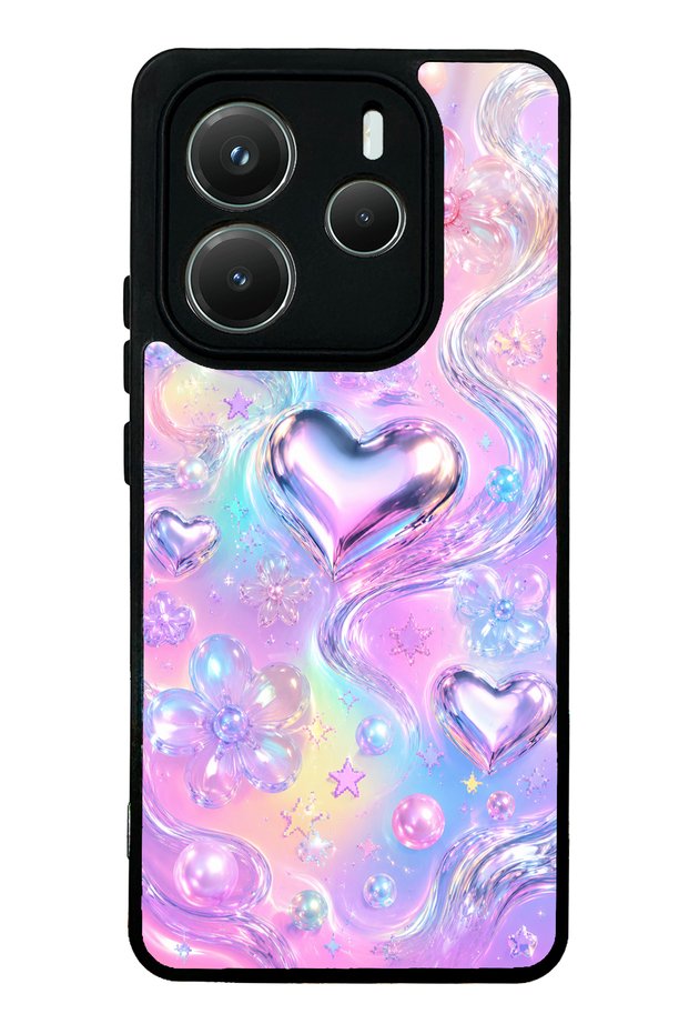Xiaomi Redmi Note 14 5g Iridescent Love Design Glossy Phone Case