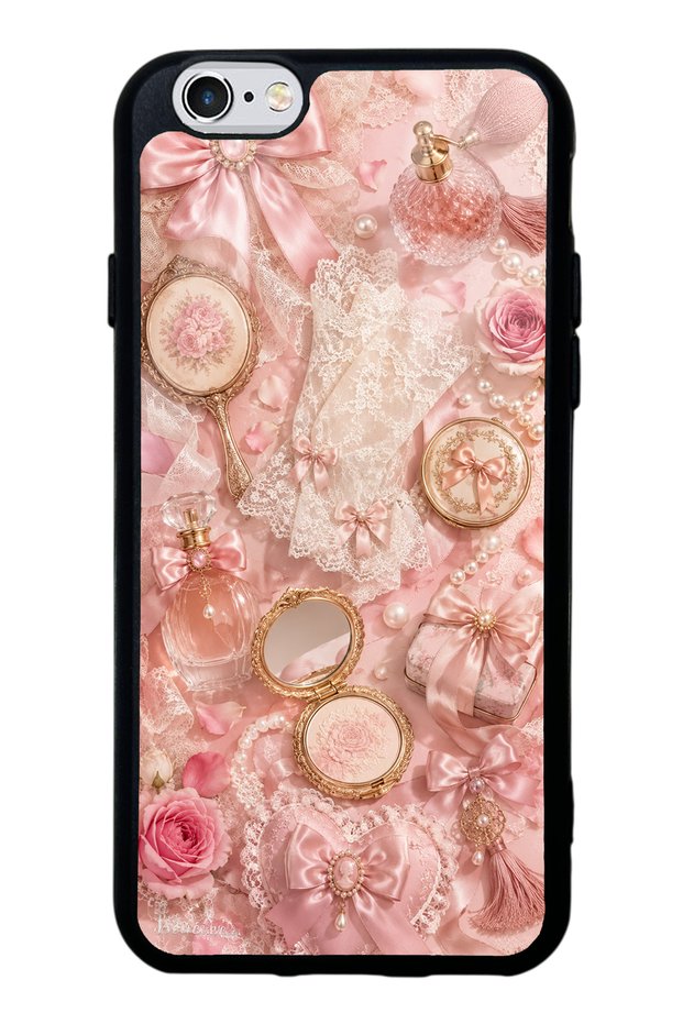 iPhone 6S Glossy Phone Case with Vintage Rose Vanity Design