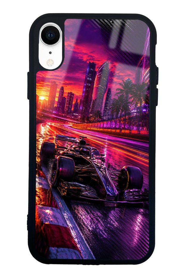 iPhone Xr Purple Apex Design Glossy Phone Case
