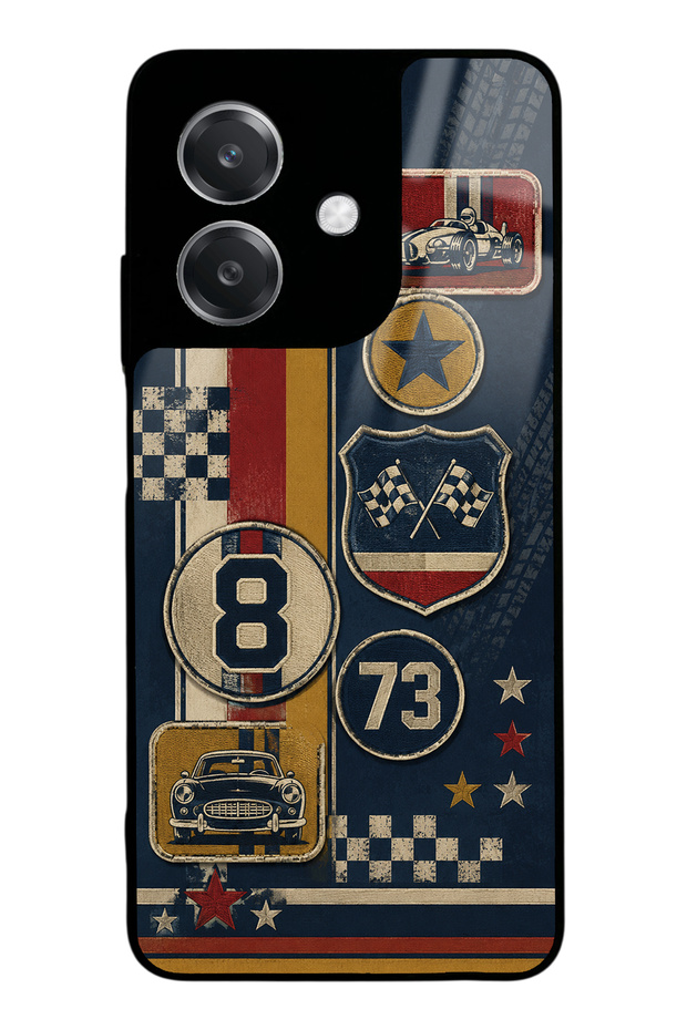 Oppo A3 Old School Racing Design Glossy Phone Case