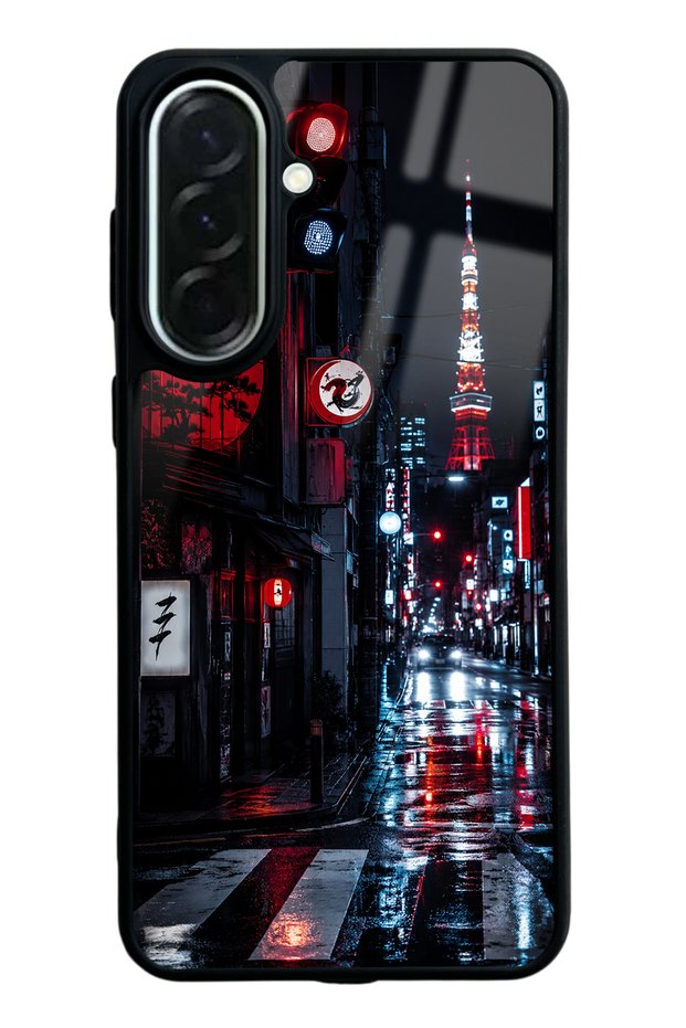 Samsung A37 Glossy Phone Case with Midnight Tokyo Design