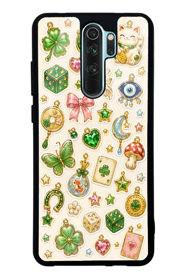 Xiaomi Redmi Note 8 Pro Glossy Phone Case with Lucky Star Charms Design