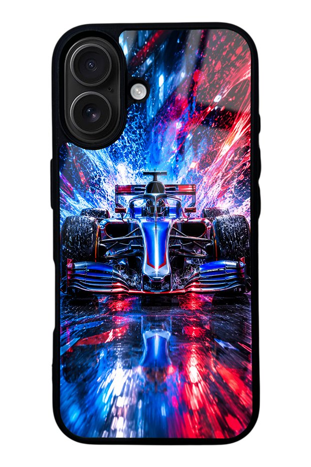 iPhone 16 Bluefire Apex Design Glossy Phone Case