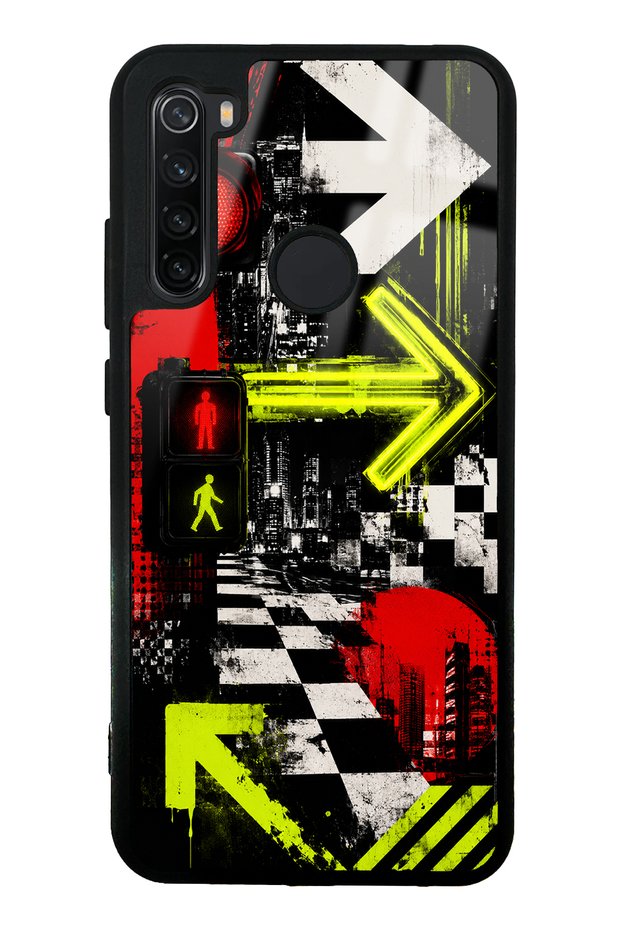 Xiaomi Redmi Note 8 Glossy Phone Case with Neon District Design