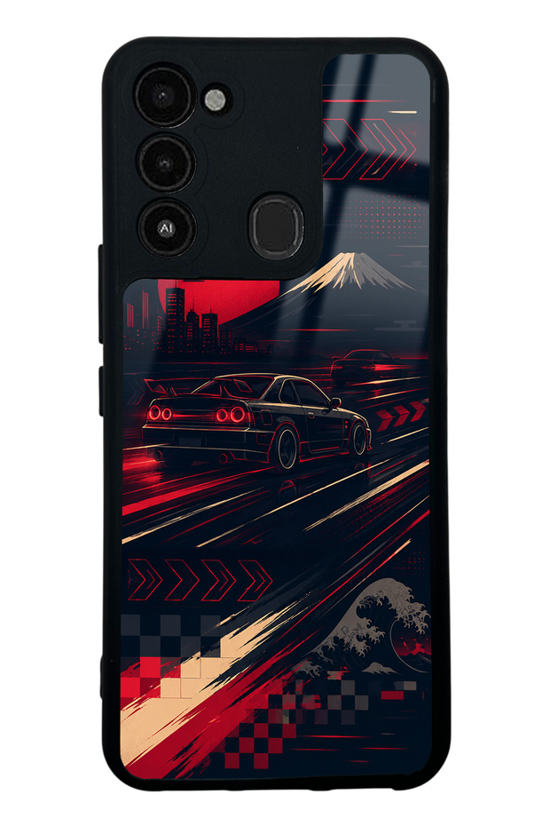 Tecno Spark 8C Tokyo Night Racing Design Glossy Phone Case