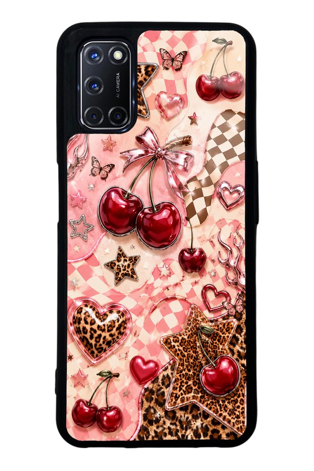 حافظة هاتف لامعة بتصميم Cherry Rebel Pop لهاتف اوبو A52