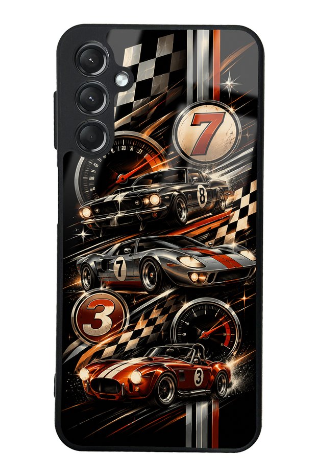Samsung A24 Glossy Phone Case with Retro Speed Icons Design
