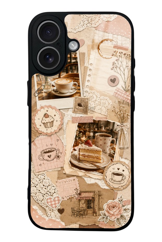 iPhone 17 Glossy Phone Case with Café Love Letters Design