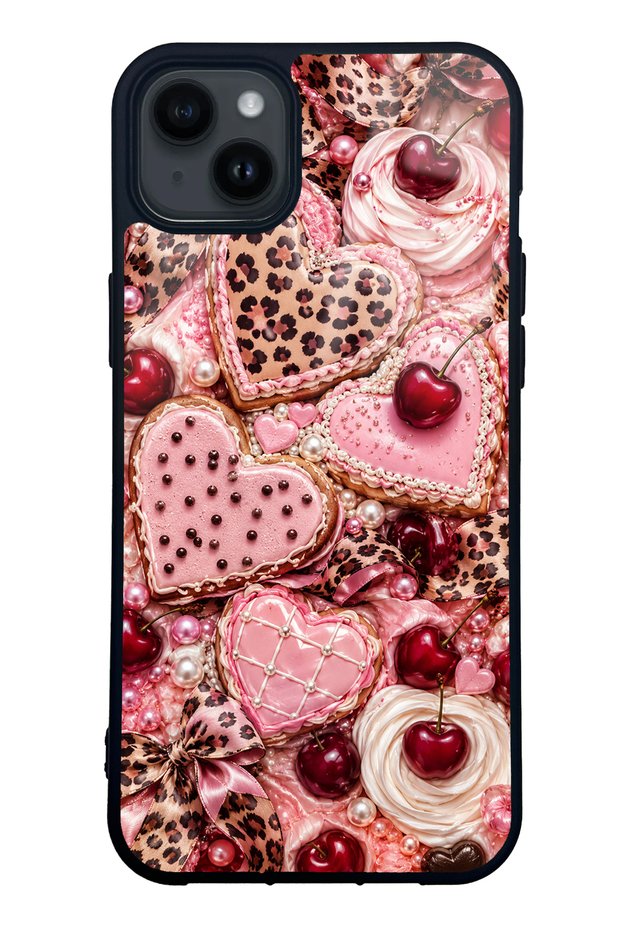 iPhone 14 Plus Cherry Leopard Sweetheart Design Glossy Phone Case
