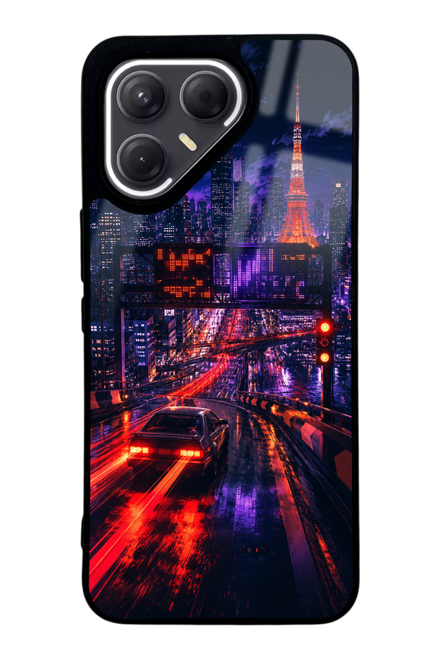Tecno Pova 7 Pro Neon Tokyo Nights Design Glossy Phone Case